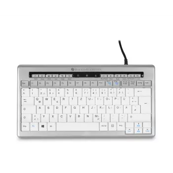 BakkerElkhuizen S-Board 840 DE Qwertz, Tenkeyless (80 - 87%), ενσύρματο, USB, διακόπτες ψαλιδιού, QWERTZ, ανοιχτό γκρι, λευκό