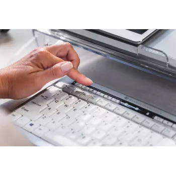 BakkerElkhuizen S-Board 840 DE Qwertz, Tenkeyless (80 - 87%), ενσύρματο, USB, διακόπτες ψαλιδιού, QWERTZ, ανοιχτό γκρι, λευκό
