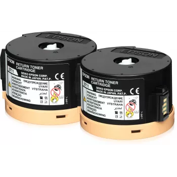 Epson διπλή συσκευασία μελανοδοχείων τόνερ 2 x 2,5k, 2500 σελίδες, μαύρο, 1 τεμ.