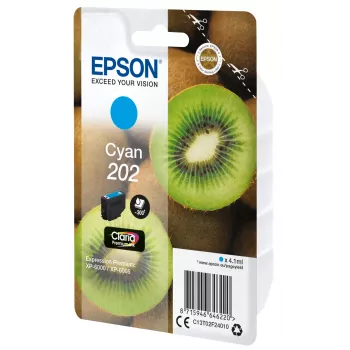 Epson Kiwi Singlepack κυανό 202 Claria Premium Ink, Standard απόδοση, κυανό, 4,1 ml, 1 τεμ., 300 σελίδες