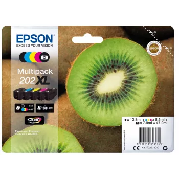 Epson Kiwi Multipack 5 χρωμάτων 202XL Claria Premium μελάνη