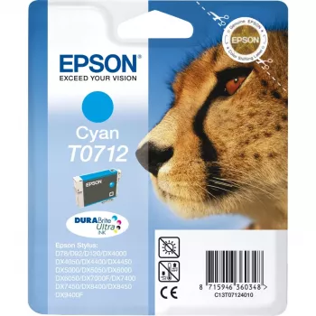 Epson Cheetah Singlepack κυανό T0712 DURABrite Ultra Ink, κυανό, 1 τεμ.