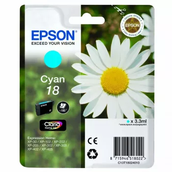 Epson Daisy μεμονωμένη συσκευασία cyan 18 Claria Home μελάνι, photo cyan, μελάνι με βάση βαφής, 1 τεμ.