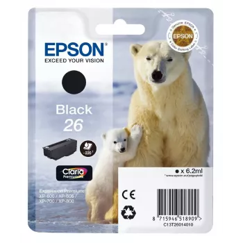 Epson Polar bear μεμονωμένη συσκευασία μαύρο 26 Claria Premium μελάνι, μαύρο, μελάνι με βάση pigment, 1 τεμ.