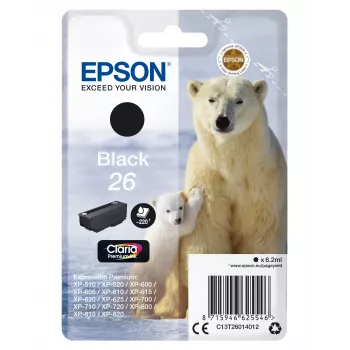 Epson Polar bear μεμονωμένη συσκευασία μαύρο 26 Claria Premium μελάνι, μαύρο