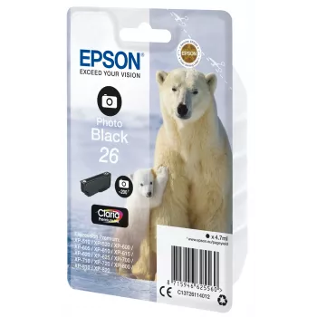 Epson Polar bear μεμονωμένη συσκευασία photo μαύρο 26 Claria Premium μελάνι