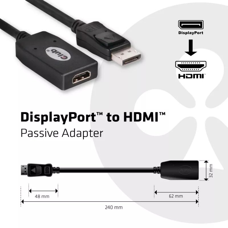 παθητικός προσαρμογέας DisplayPort σε HDMI CLUB3D CAC-1001
