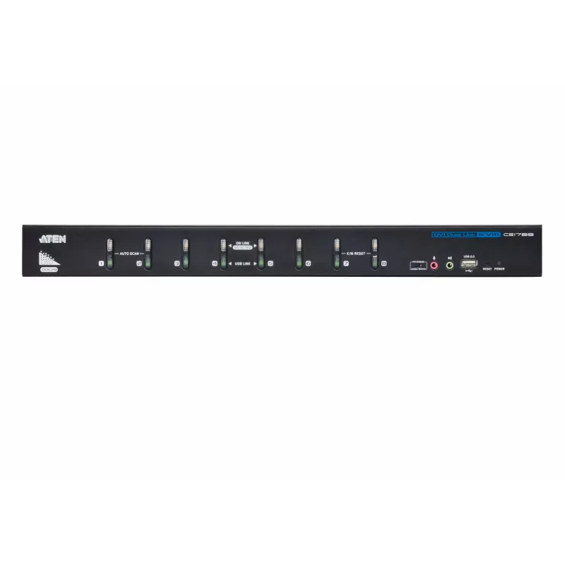 ATEN Διακόπτης KVM 8 θυρών USB DVI Dual-Link με ήχο