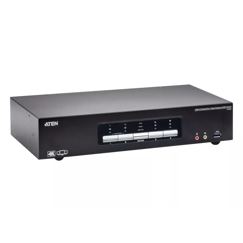 Διακόπτης KVMP ATEN 4P USB3.0 4K DP TRIPLE VIEW