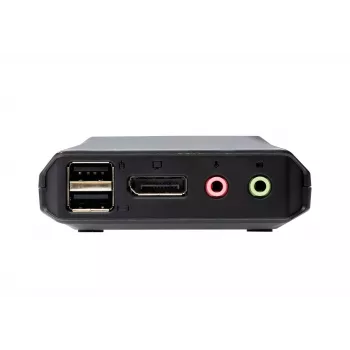 ATEN 2-Port USB-C DisplayPort Hybrid Cable KVM Switch, 4096 x 2160 Pixel, 4K Ultra HD, 0,74 W, μαύρο