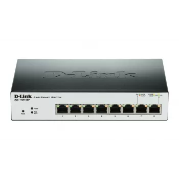 Διακόπτης δικτύου D-Link DGS-1100-08P Managed L2 Gigabit Ethernet (10/100/1000) Power over Ethernet (PoE) μαύρο