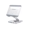 Conceptronic DONN26G, Ασημί, Tablet, Βάση πολυμέσων, Αλουμίνιο, 100 W, MicroSD (TransFlash), SD, SDHC, SDXC