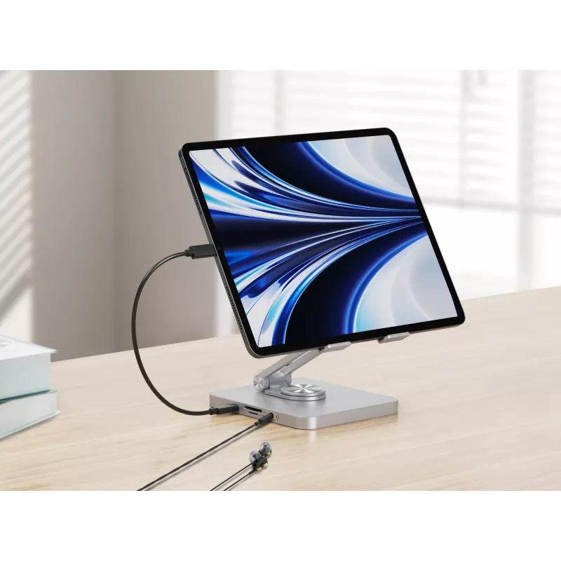 Conceptronic DONN26G, Ασημί, Tablet, Βάση πολυμέσων, Αλουμίνιο, 100 W, MicroSD (TransFlash), SD, SDHC, SDXC
