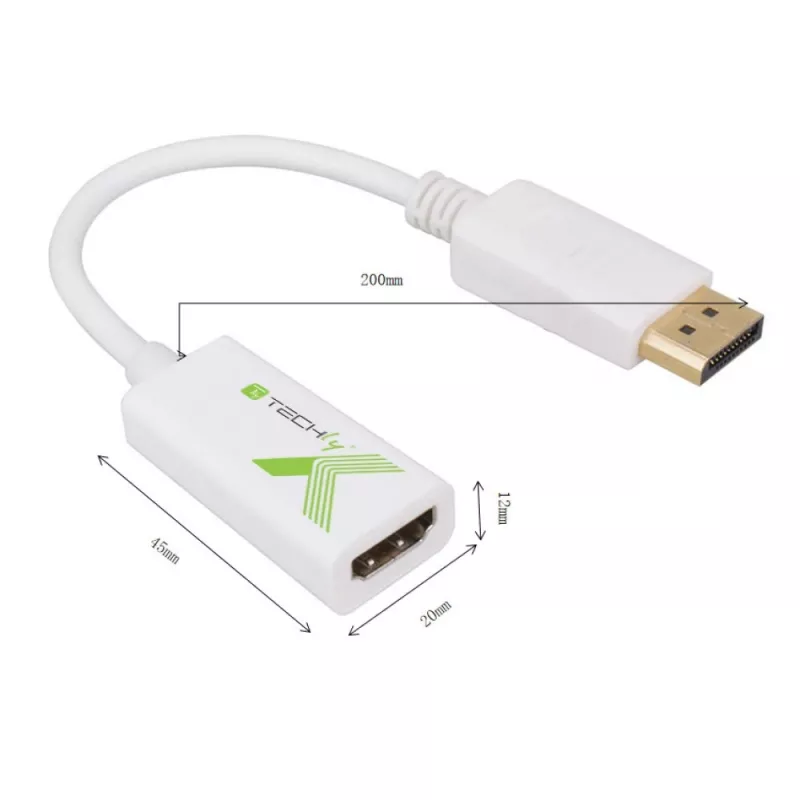 Techly IADAP-DP-HDMIFP αντάπτορας DisplayPort 1.2 σε HDMI, DisplayPort αρσενικό σε HDMI θηλυκό, παθητικός