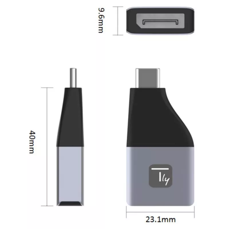 Techly IADAP USBC-DP4K προσαρμογέας γραφικών USB 3840 x 2160 pixel μαύρο, ασημί