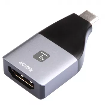Techly IADAP USBC-HDMI4K προσαρμογέας γραφικών USB 4096 x 2160 pixel μαύρο, ασημί