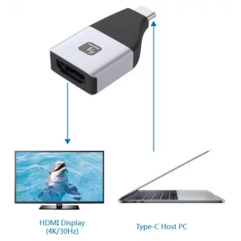 Techly IADAP USBC-HDMI4K προσαρμογέας γραφικών USB 4096 x 2160 pixel μαύρο, ασημί