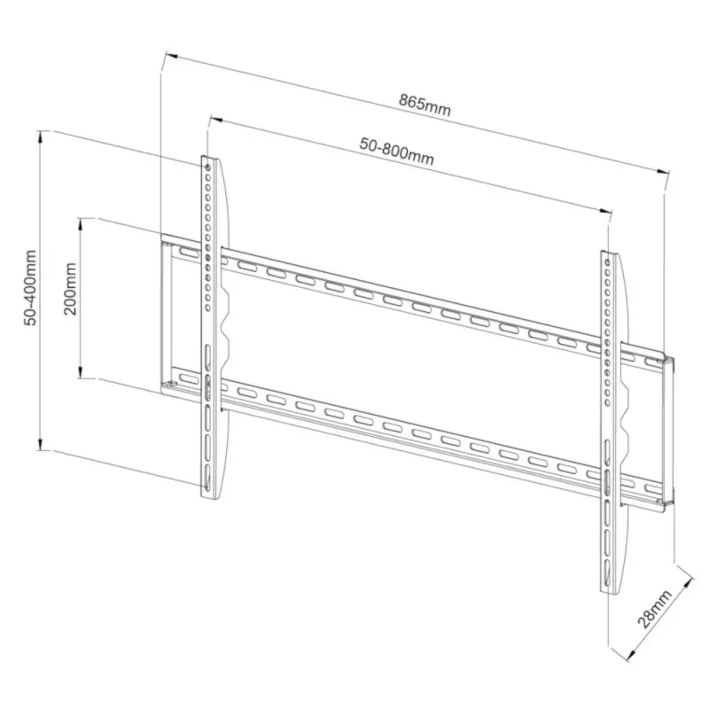 Techly ICA-PLB 162XL βάση τοίχου TV 2,03 m (80 ίντσες) μαύρο