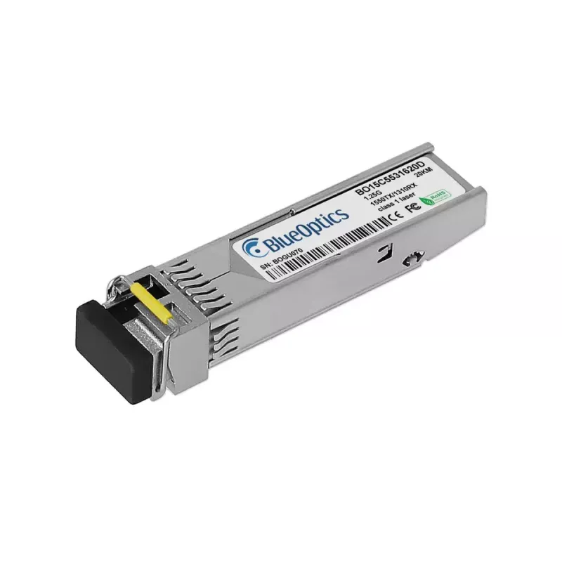 BlueOptics iGLC-BX20-D-BO μονάδα πομποδέκτη SFP, συμβατή με Cisco iGLC-BX20-D, 1000BASE-BX-D, LC simplex, μονοτροπική, TX 1550 nm / RX 1310 nm, 20 km, DDM