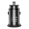 Techly μίνι φορτιστής αυτοκινήτου USB-A και USB-C Quick Charge 3.0 38W σε μαύρο μέταλλο