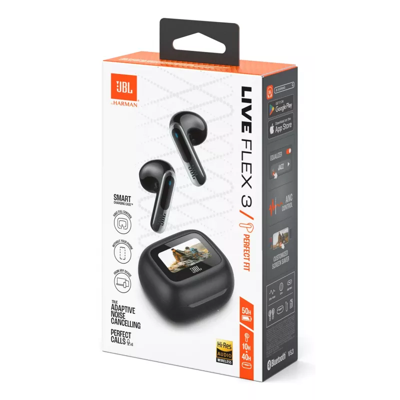 Headset JBL Live Flex 3 ασύρματα in-ear τηλεφωνία/μουσική/αθλητισμός/καθημερινή χρήση μαύρα
