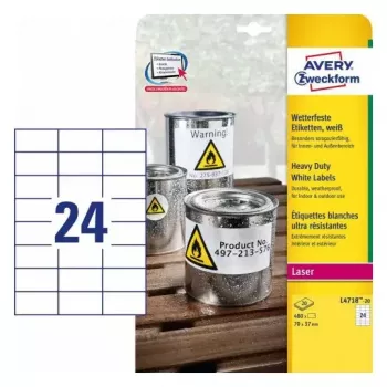 Αυτοκόλλητη ετικέτα για εκτυπωτή Avery L4718-20
