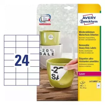 Αυτοκόλλητες ετικέτες AVERY L4718REV-20