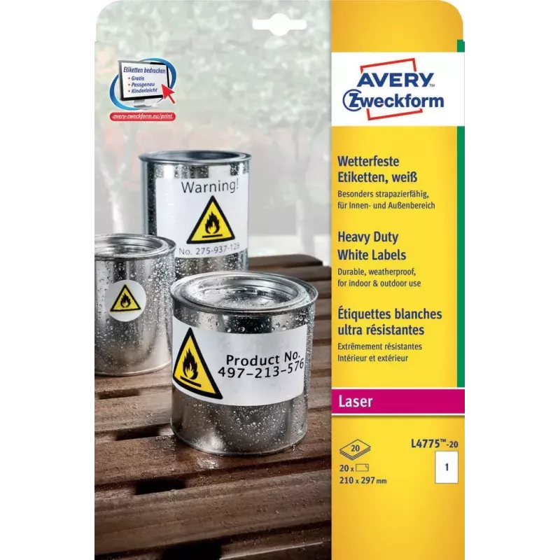 Αυτοκόλλητη ετικέτα Avery L4775-20 Στρογγυλεμένο ορθογώνιο