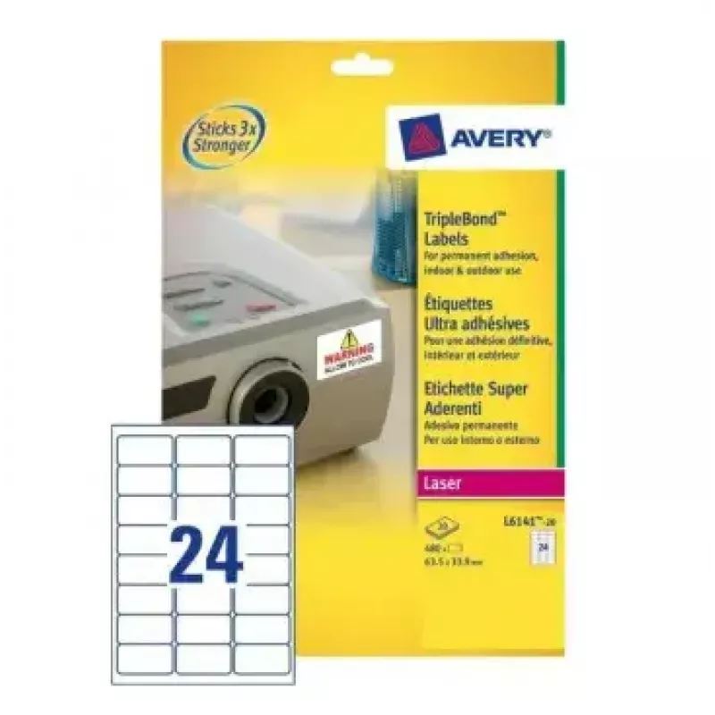 Αυτοκόλλητη ετικέτα εκτυπωτή Avery L6141-20