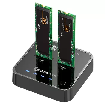 CoreParts MS-CLONER-SATA σταθμός βάσης αποθήκευσης USB 3.2 Gen 2 (3.1 Gen 2) Type-C μαύρο