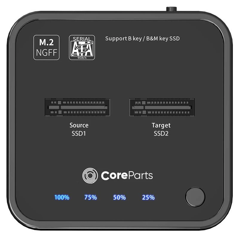 CoreParts MS-CLONER-SATA σταθμός βάσης αποθήκευσης USB 3.2 Gen 2 (3.1 Gen 2) Type-C μαύρο