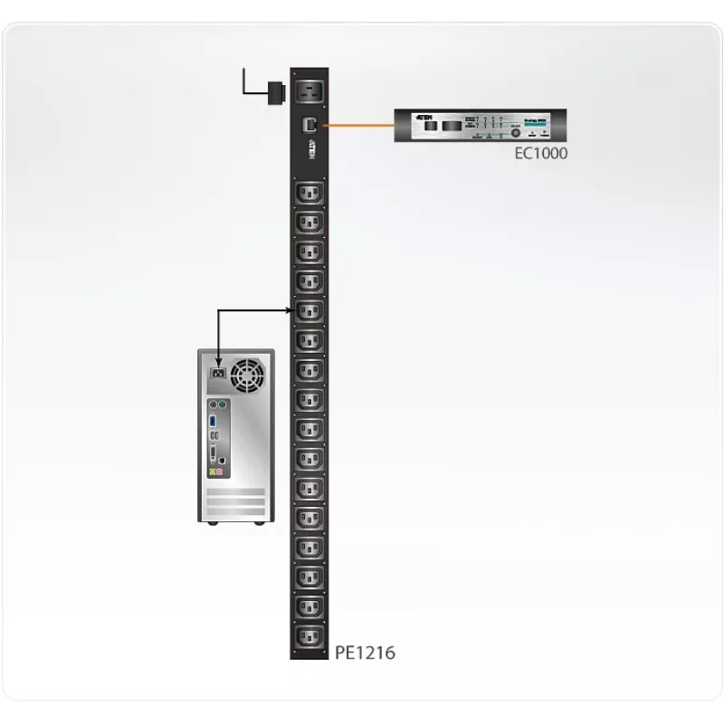 ATEN PE1216 μονάδα διανομής ισχύος (PDU) 16 έξοδοι AC μαύρο