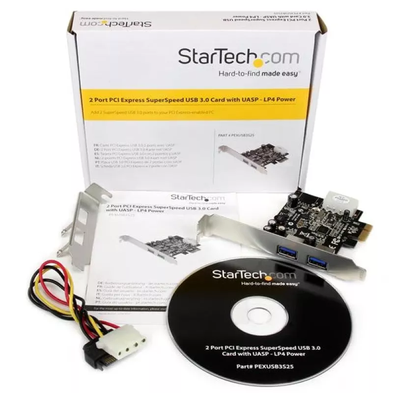 StarTech.com Προσαρμογέας κάρτας 2 θυρών PCI Express (PCIe) SuperSpeed USB 3.0 με UASP - τροφοδοσία LP4