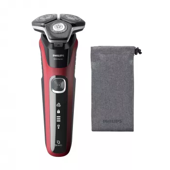 Περιστροφική ξυριστική μηχανή Philips Series 5000 S5883/10 — 3 κεφαλών, υγρή & στεγνή, 60 min διάρκεια, ένδειξη LED, επαναφορτιζόμενη USB
