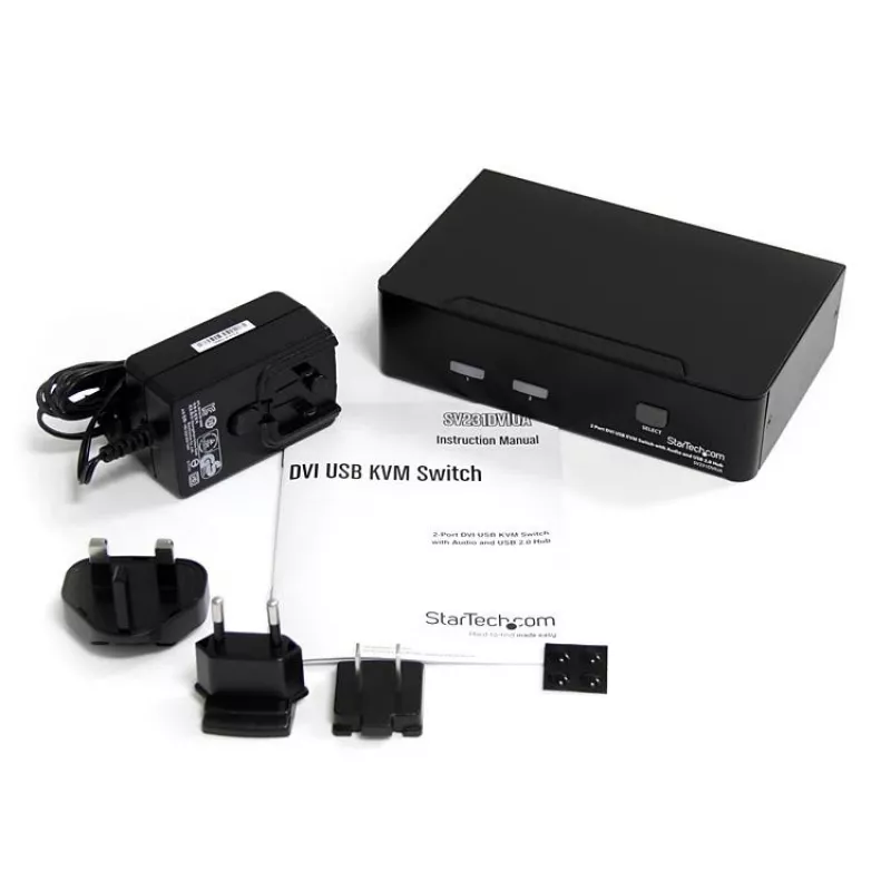 StarTech.com διακόπτης KVM DVI USB 2 θυρών με ήχο και hub USB 2.0