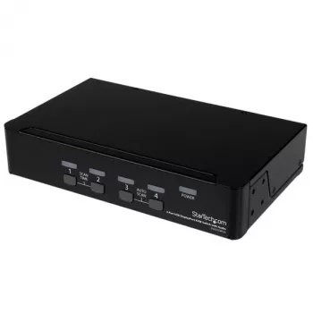 StarTech.com διακόπτης KVM USB DisplayPort 4 θυρών με ήχο, 3840 x 2400 pixel, μαύρο