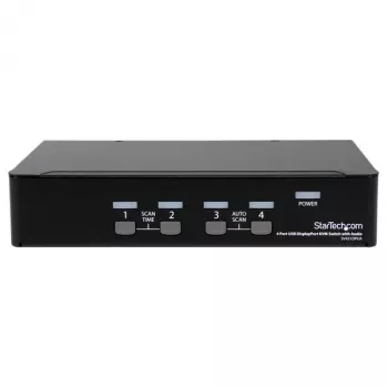 StarTech.com διακόπτης KVM USB DisplayPort 4 θυρών με ήχο, 3840 x 2400 pixel, μαύρο