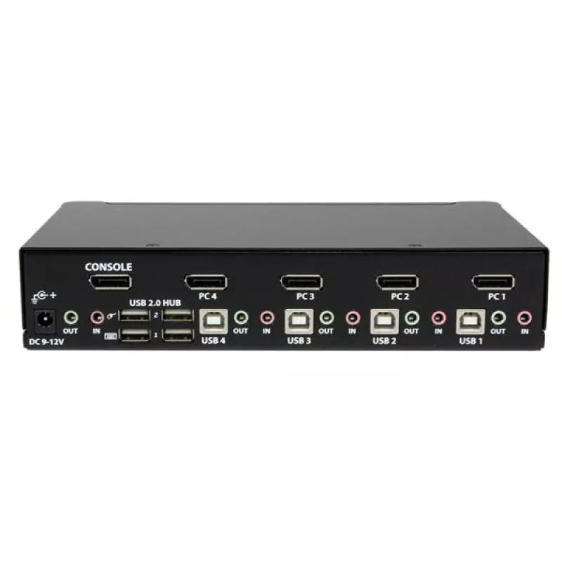 StarTech.com διακόπτης KVM USB DisplayPort 4 θυρών με ήχο, 3840 x 2400 pixel, μαύρο