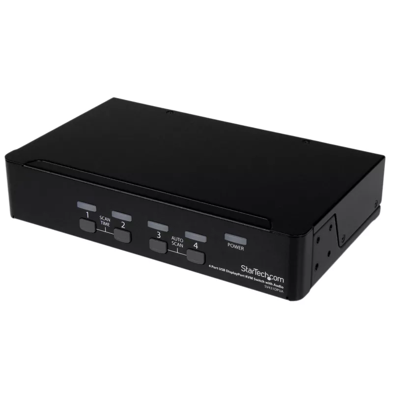 StarTech.com διακόπτης KVM USB DisplayPort 4 θυρών με ήχο, 3840 x 2400 pixel, μαύρο