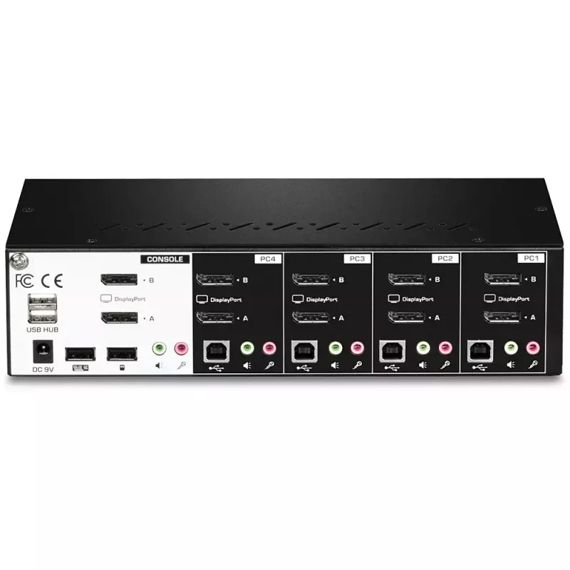 Διακόπτης KVM Trendnet TK-440DP Μαύρο Ασημί