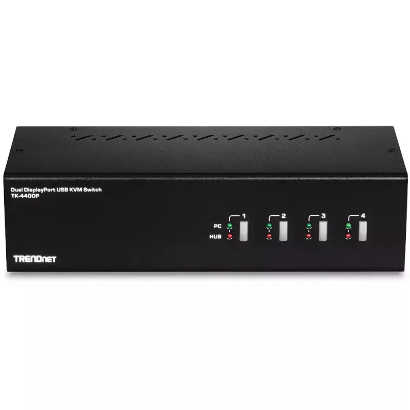 Διακόπτης KVM Trendnet TK-440DP Μαύρο Ασημί