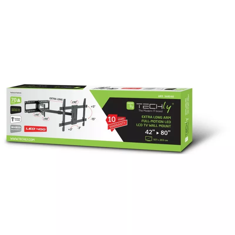 Techly ICA-PLB-721 Βάση/stand TV 2,03 m (80 ίντσες) Μαύρο