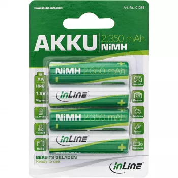 InLine NiMH Μπαταρία, Mignon (AA), 2350 mAh, έτοιμη προς χρήση