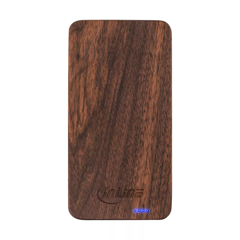 InLine woodplate, USB PowerBank 5.000mAh, με LED, Καρυδιά