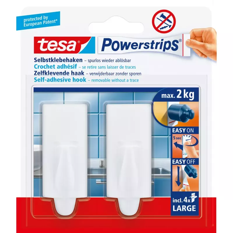 Γάντζος γενικής χρήσης Tesa Powerstrips Hooks Large TREND