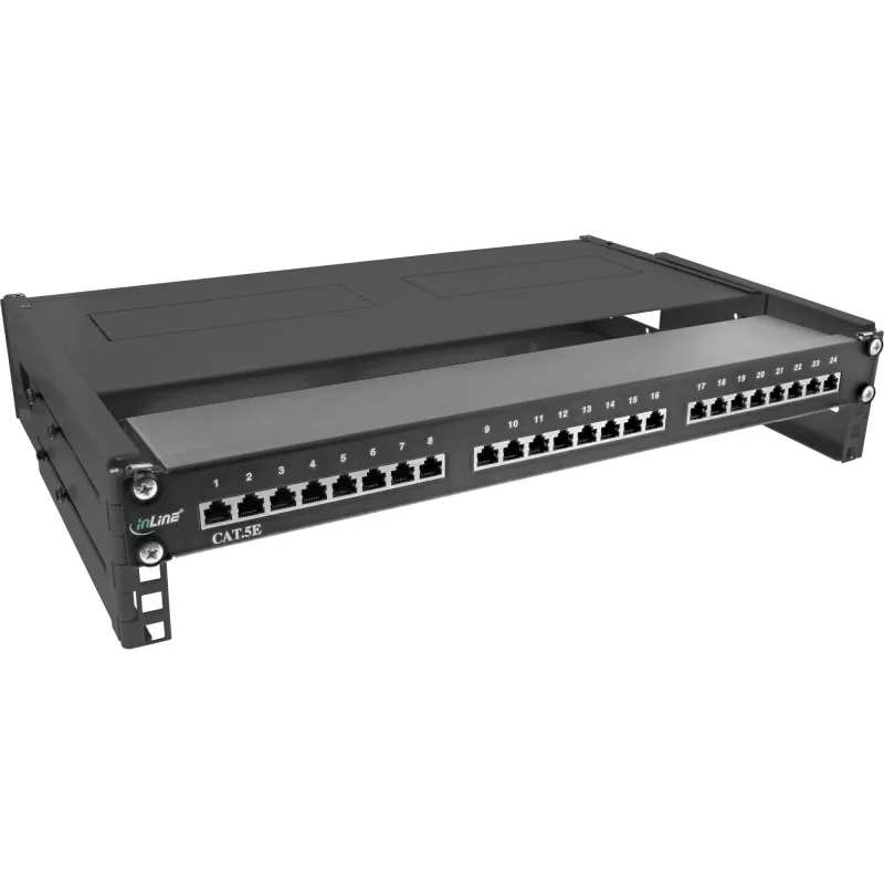 InLine 19 inch πτυσσόμενο rack, 2HE, βάθος 24–40 cm, με κάλυμμα, μαύρο