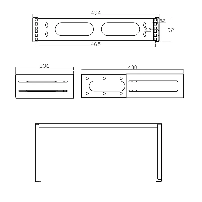 InLine 19 inch αναδιπλούμενο rack, 2HE, βάθος 24-40cm, γκρι