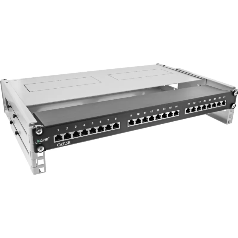 InLine 19 inch αναδιπλούμενο rack, 2HE, βάθος 24–40 cm, με κάλυμμα, γκρι