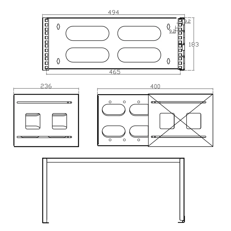 InLine 19 inch αναδιπλούμενο rack, 4U, βάθος 24-40 cm, μαύρο