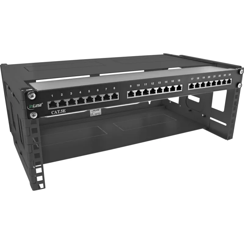 Επιτοίχιο rack InLine 19 inch πτυσσόμενο rack 4U βάθος 24-40cm μαύρο